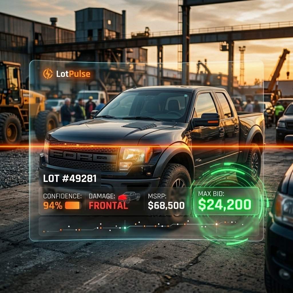 Dealer profit dashboard showing flip analysis and bid recommendations
